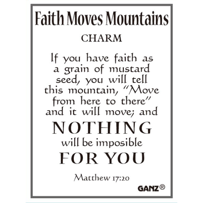 Faith Moves Mountains Charm Pocket Token, with Insert Card