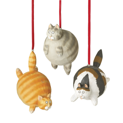 Fat Cat Ornament, 3 Styles-sold separately