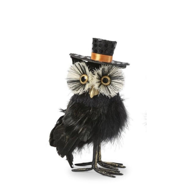 Black Feather Owl with Hat, 2 styles, sold separately