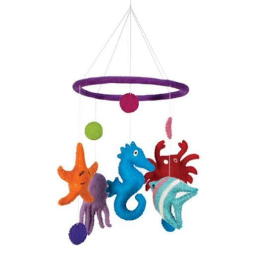 Felted Ocean Animal Theme Hanging Mobile