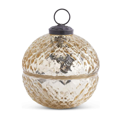 Filled Mercury Glass Lidded Ornament Candle-Assorted, sold seperately