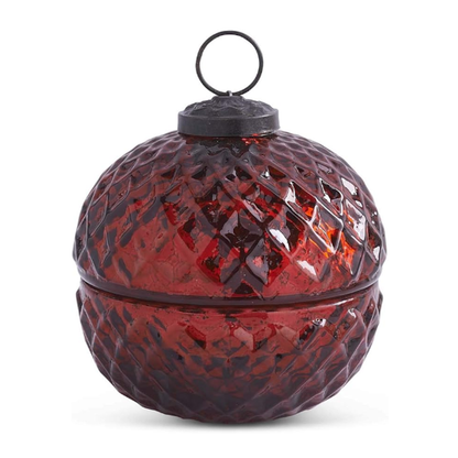 Filled Mercury Glass Lidded Ornament Candle-Assorted, sold seperately