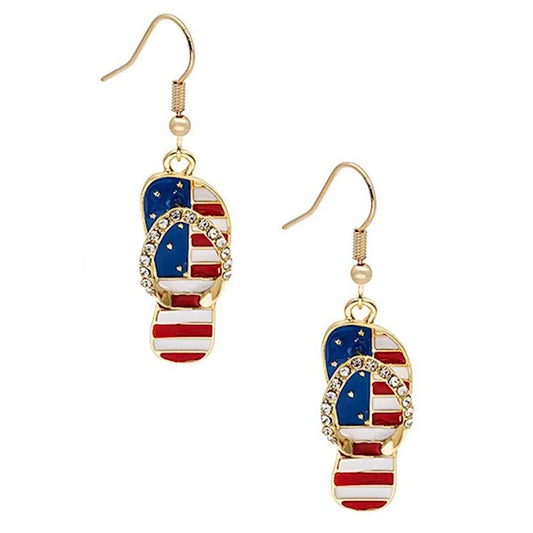 American Flag Flip-Flop Earrings