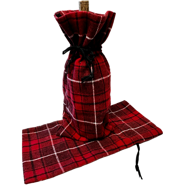 Cozy Plaid Flannel Wine Bottle Bag