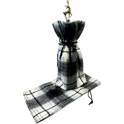 Cozy Plaid Flannel Wine Bottle Bag