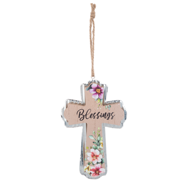 Floral Cross Ornaments-Assorted, each sold seperately