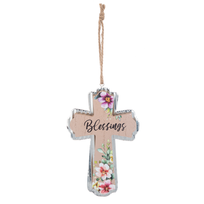 Floral Cross Ornaments-Assorted, each sold seperately