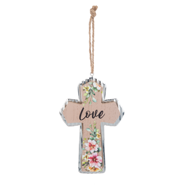 Floral Cross Ornaments-Assorted, each sold seperately