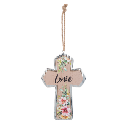 Floral Cross Ornaments-Assorted, each sold seperately