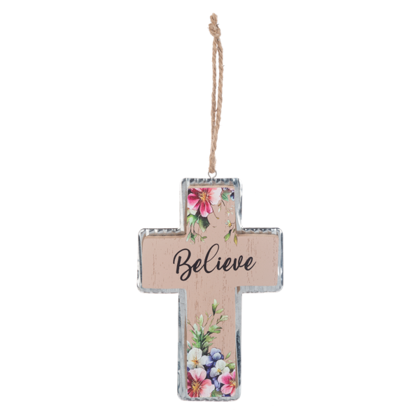 Floral Cross Ornaments-Assorted, each sold seperately