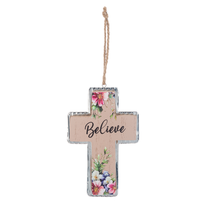 Floral Cross Ornaments-Assorted, each sold seperately