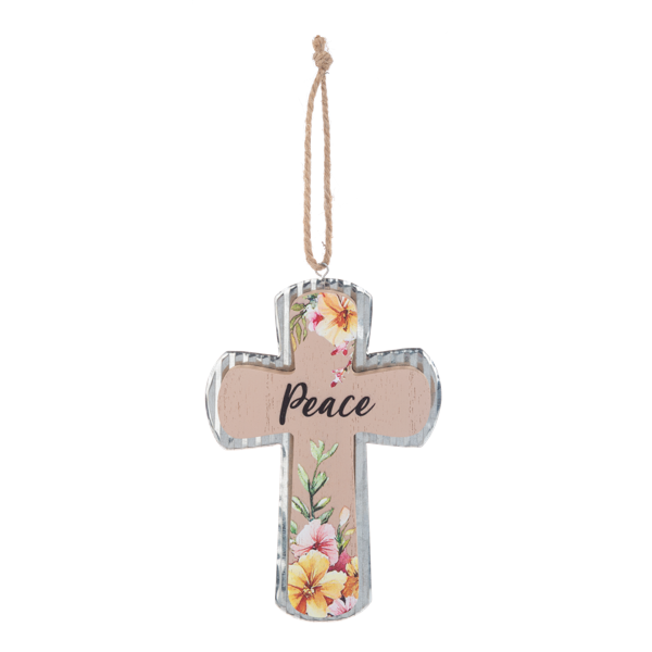 Floral Cross Ornaments-Assorted, each sold seperately