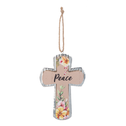 Floral Cross Ornaments-Assorted, each sold seperately