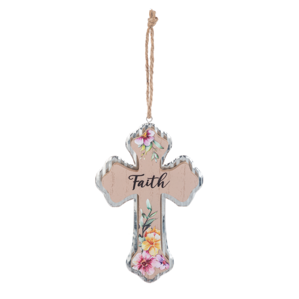 Floral Cross Ornaments-Assorted, each sold seperately