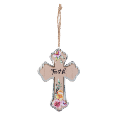 Floral Cross Ornaments-Assorted, each sold seperately