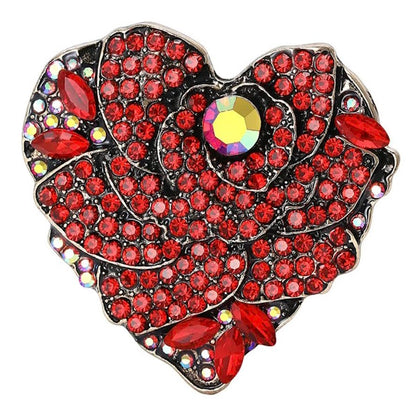 Flower Heart Brooch Pin