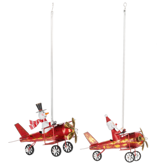 Flying Santa or Snowman Decoration