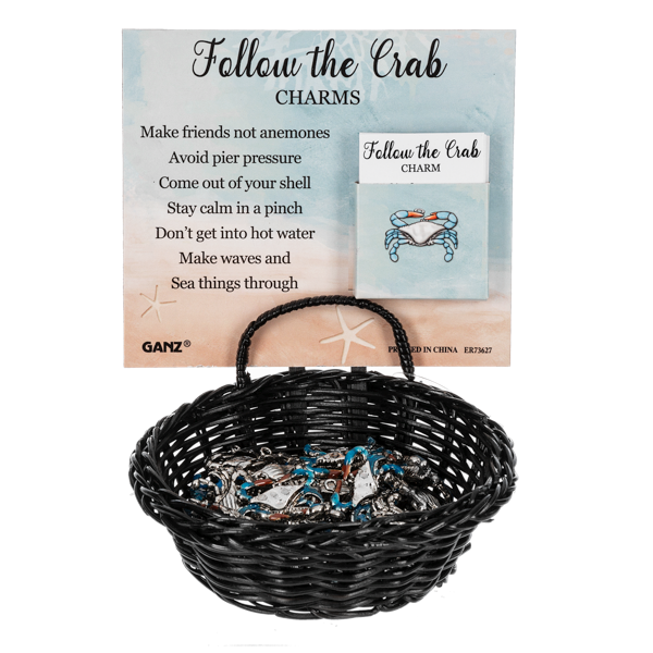 Follow the Crab Charm, with Insert Card