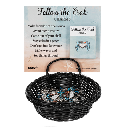 Follow the Crab Charm, with Insert Card