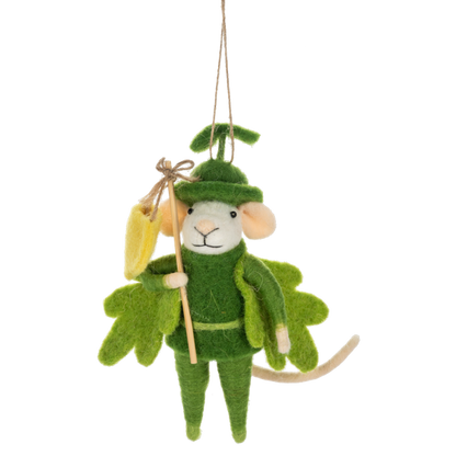 Handcrafted Forest Mouse Ornaments-Assorted, each sold separately
