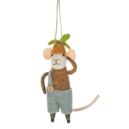 Handcrafted Forest Mouse Ornaments-Assorted, each sold separately