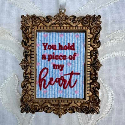 Framed Embroidered Ornaments-Assorted, each sold separately