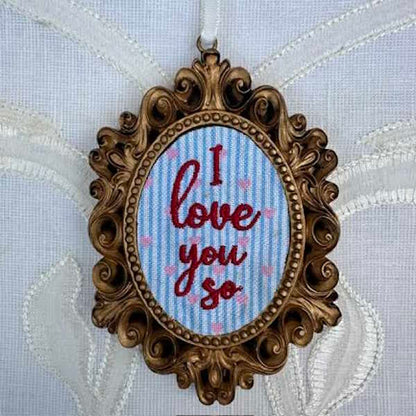 Framed Embroidered Ornaments-Assorted, each sold separately