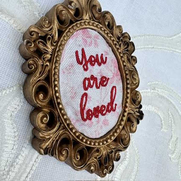 Framed Embroidered Ornaments-Assorted, each sold separately