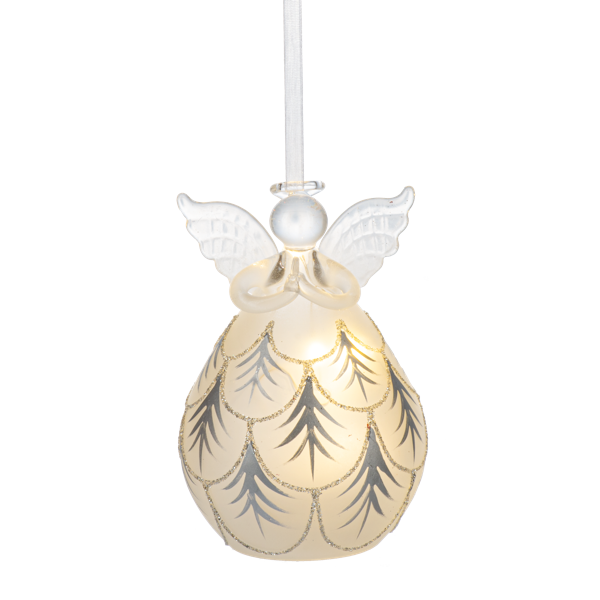 Luxury Lite LED Frosted Angel Ornaments-Assorted Styles, each sold separately