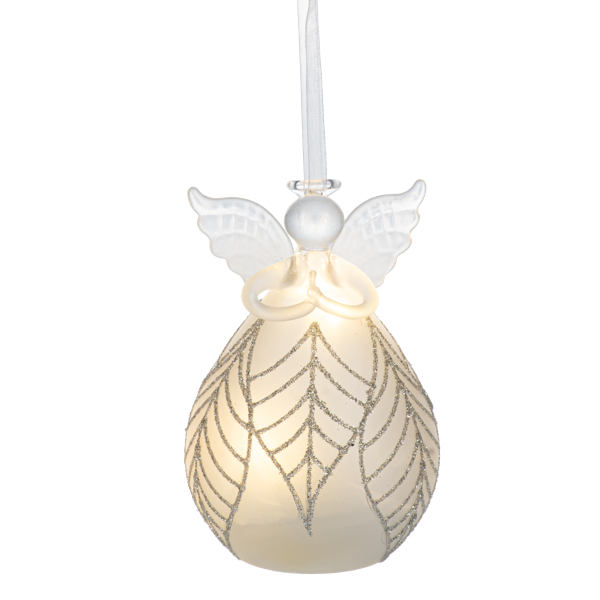 Luxury Lite LED Frosted Angel Ornaments-Assorted Styles, each sold separately
