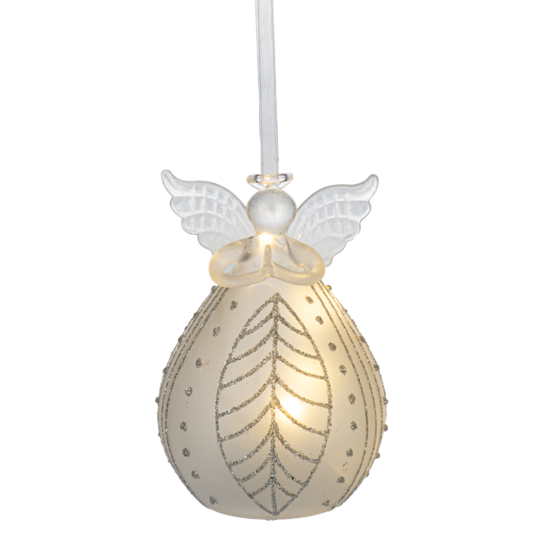 Luxury Lite LED Frosted Angel Ornaments-Assorted Styles, each sold separately