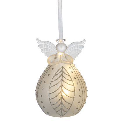Luxury Lite LED Frosted Angel Ornaments-Assorted Styles, each sold separately