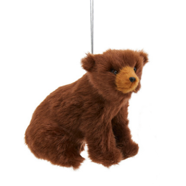 Furry Brown Bear Ornaments-Assorted, each sold separately