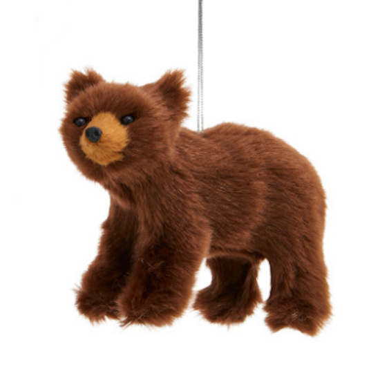 Furry Brown Bear Ornaments-Assorted, each sold separately