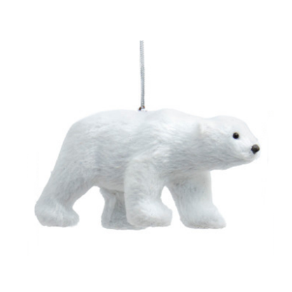 Furry Polar Bear Ornaments-Assorted, each sold separately