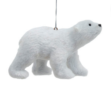 Furry Polar Bear Ornaments-Assorted, each sold separately