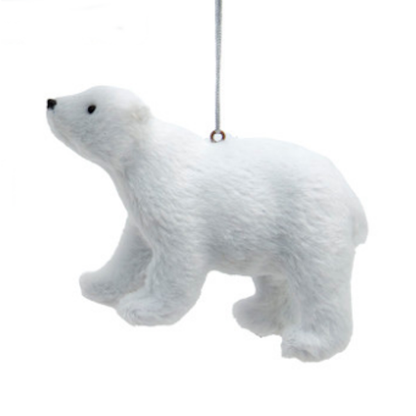 Furry Polar Bear Ornaments-Assorted, each sold separately