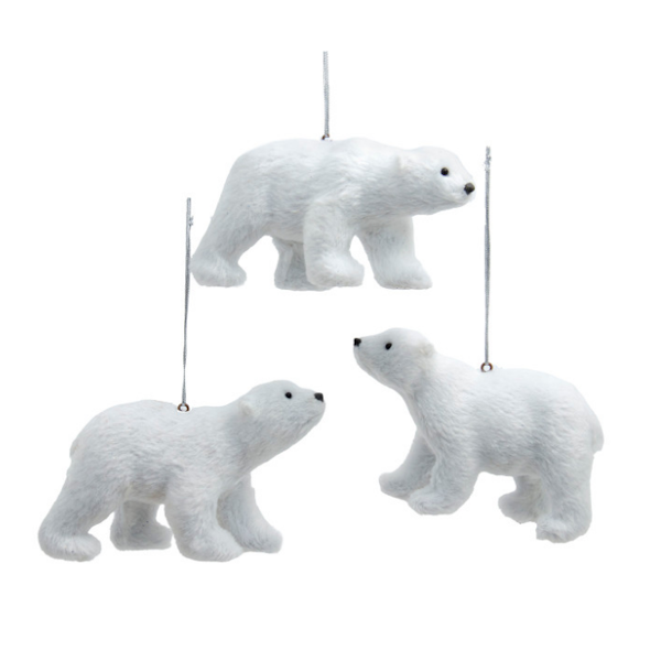 Furry Polar Bear Ornaments-Assorted, each sold separately