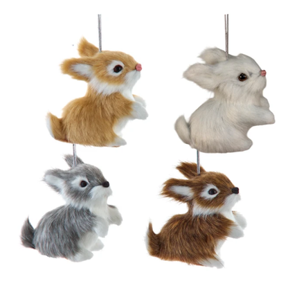 Furry Rabbit Ornament-Assorted, sold individually