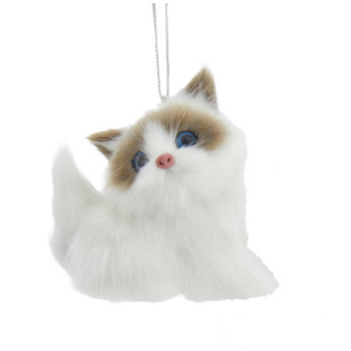 Furry Cat with White, Grey & Orange Markings-Ornament, Assorted Styles, sold separately