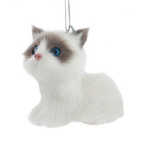 Furry Cat with White, Grey & Orange Markings-Ornament, Assorted Styles, sold separately