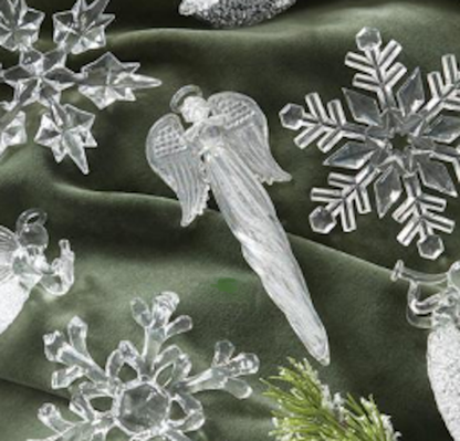 Glass Ornament-Angel Holding Star, Tree or Heart-Assorted, each sold separately