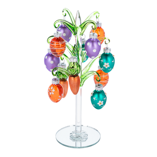 Handblown Glass Easter Egg Tree with 12 Ornaments-Assorted Styles, sold seperately