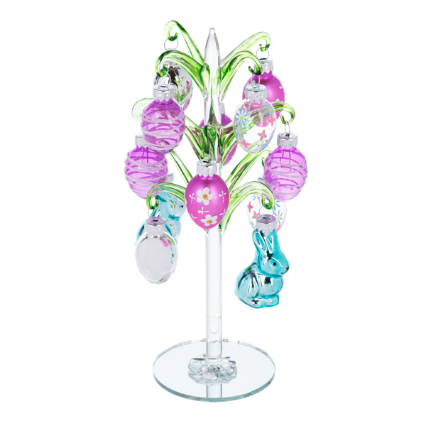 Handblown Glass Easter Egg Tree with 12 Ornaments-Assorted Styles, sold seperately