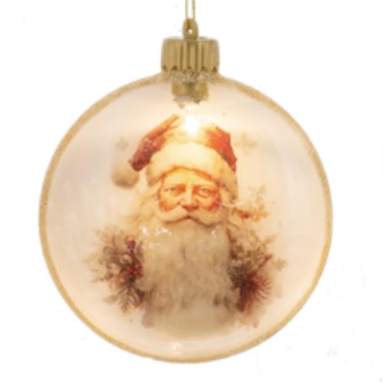 LED Light Up Santa Disk Ornaments-Assorted, each sold separately
