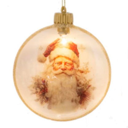 LED Light Up Santa Disk Ornaments-Assorted, each sold separately