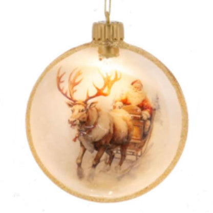 LED Light Up Santa Disk Ornaments-Assorted, each sold separately