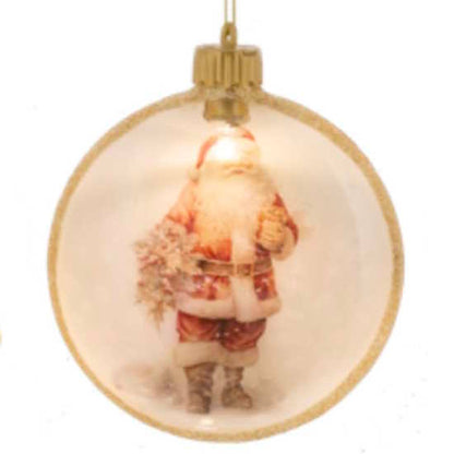 LED Light Up Santa Disk Ornaments-Assorted, each sold separately