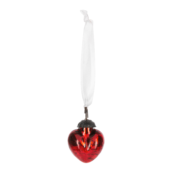 Mini Red Heart Ornament, Glass