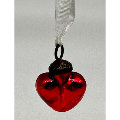 Mini Red Heart Ornament, Glass